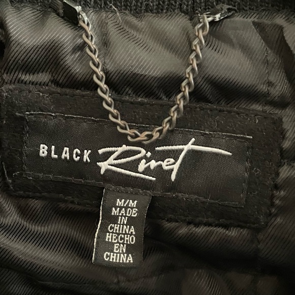 Black Rivet Men’s Pea Coat Hooded Jacket M - Picture 5 of 8